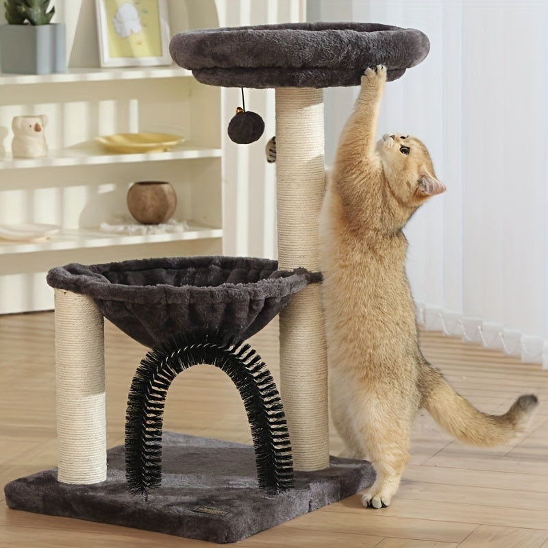27.8inch Tall Cat Tree Tower For Indoor Cats Multi-Level Cat Furniture With Sisal Scratching Posts, Plush Perches & Hanging Toys Large Durable Cat Tower, Perfect Gift For Cat Lovers