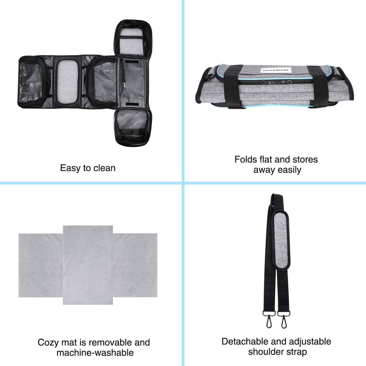 Approved Pet Carrier, Large Soft Sided Pet Travel TSA Carrier 4 Sides Expandable Cat Collapsible Carrier With Removable Fleece Pad And Pockets For Cats Dogs And Small Animals