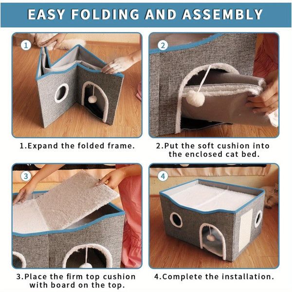 Super Wide Cat House For Indoor Cats, Amazon Logistics, And Wal Mart Platform