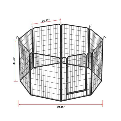 8 Pieces Of Heavy-duty Metal Game Fence