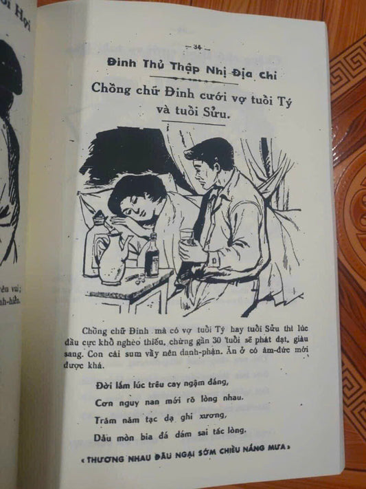 "The Dinh Tho Thap Nhi Dia Chi" and "The Dinh husband marries a Rat and Ox wife.