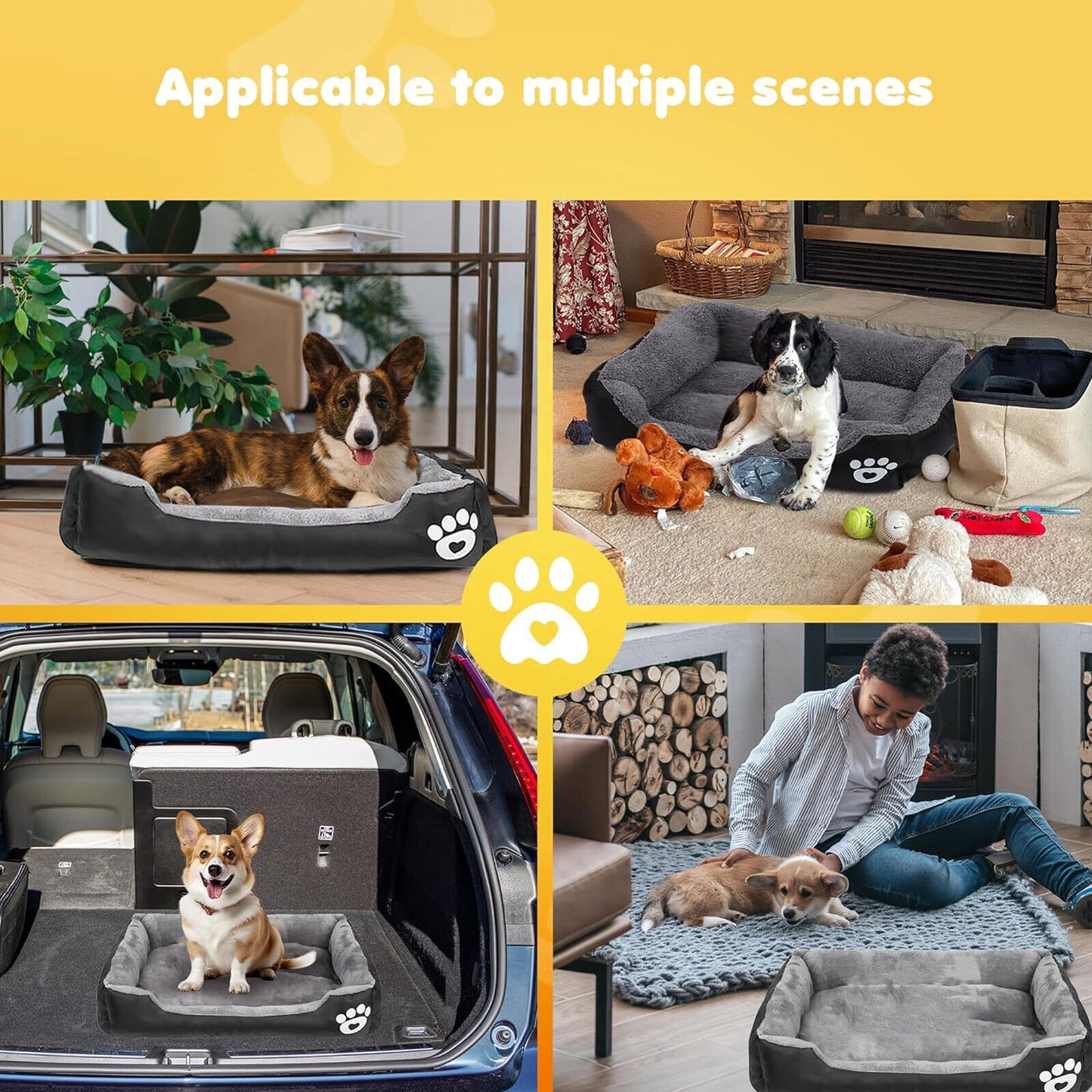 Pet Dog Bed Cat Beds Luxury Soft Washable Puppy Cushion Warm Pet Basket- 90  70CM
